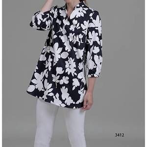 NEW BIGIO COLLECTION black white print tunic in black/white